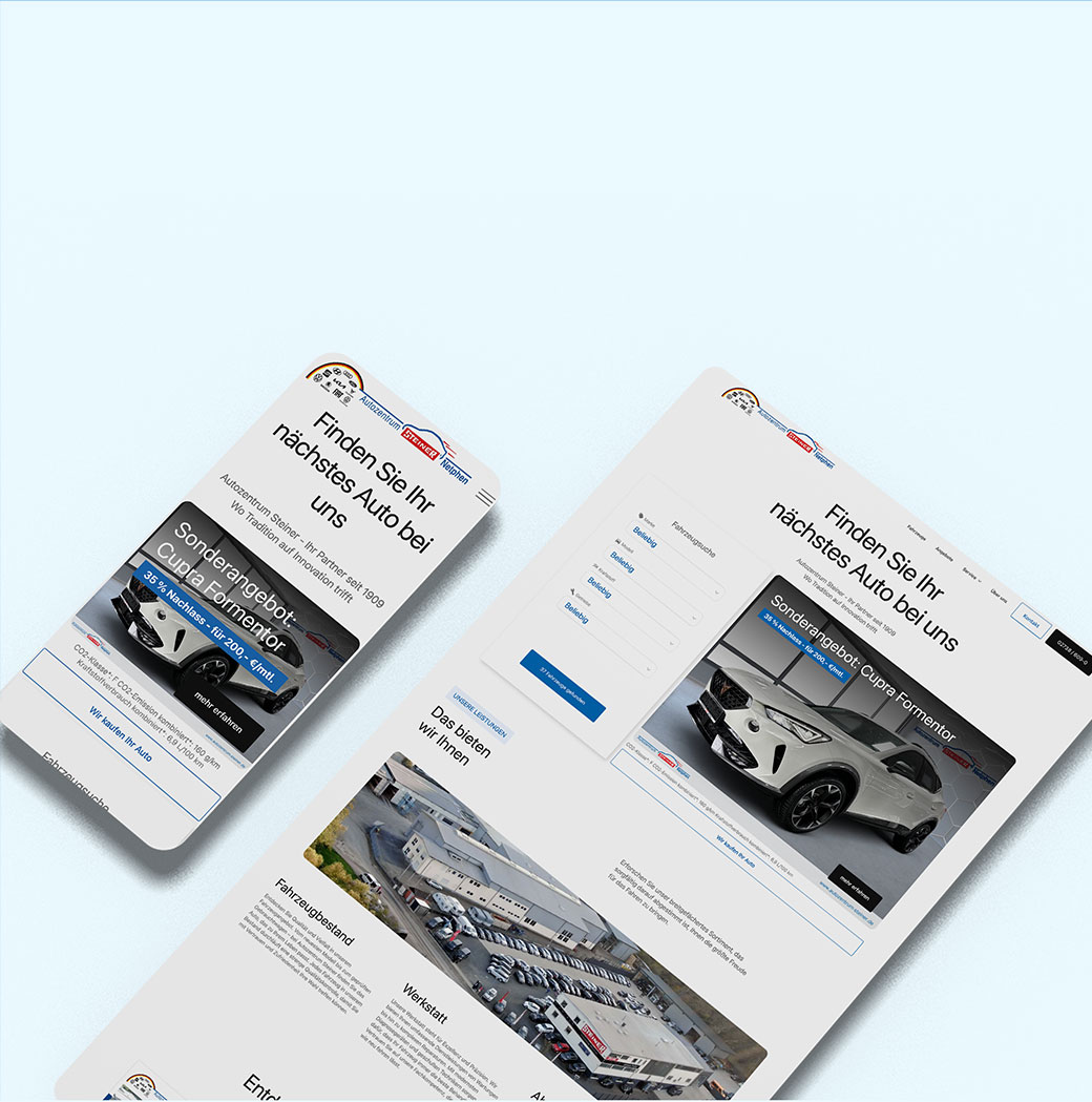 Autohaus Website von Autozentrum Steiner